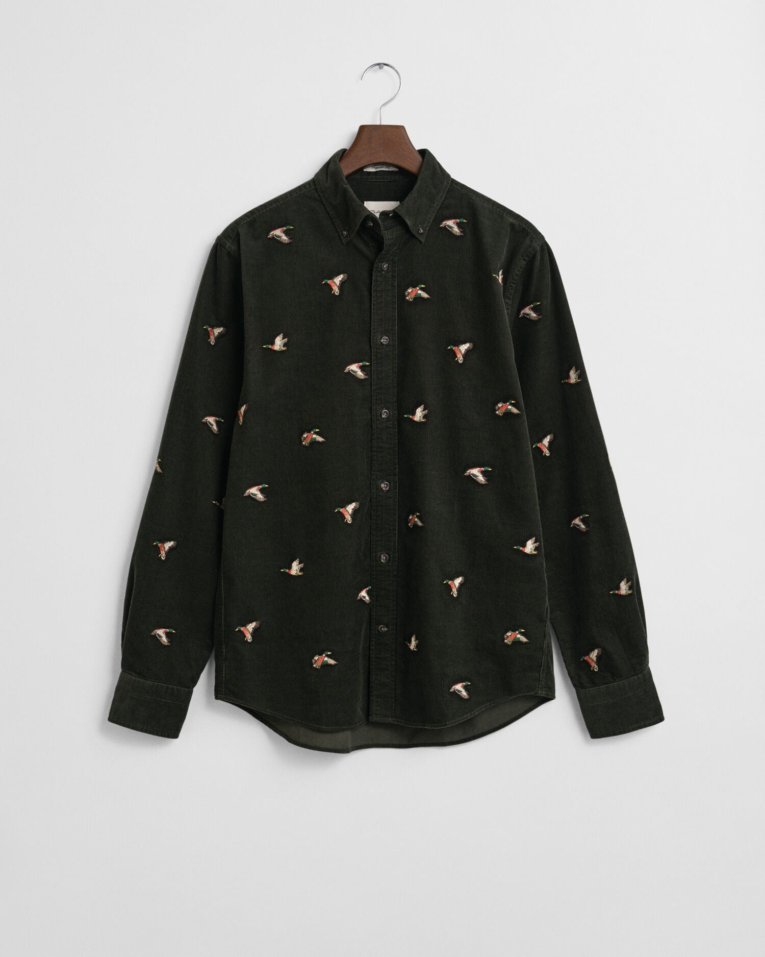 Regular Fit Embroidered Corduroy Shirt