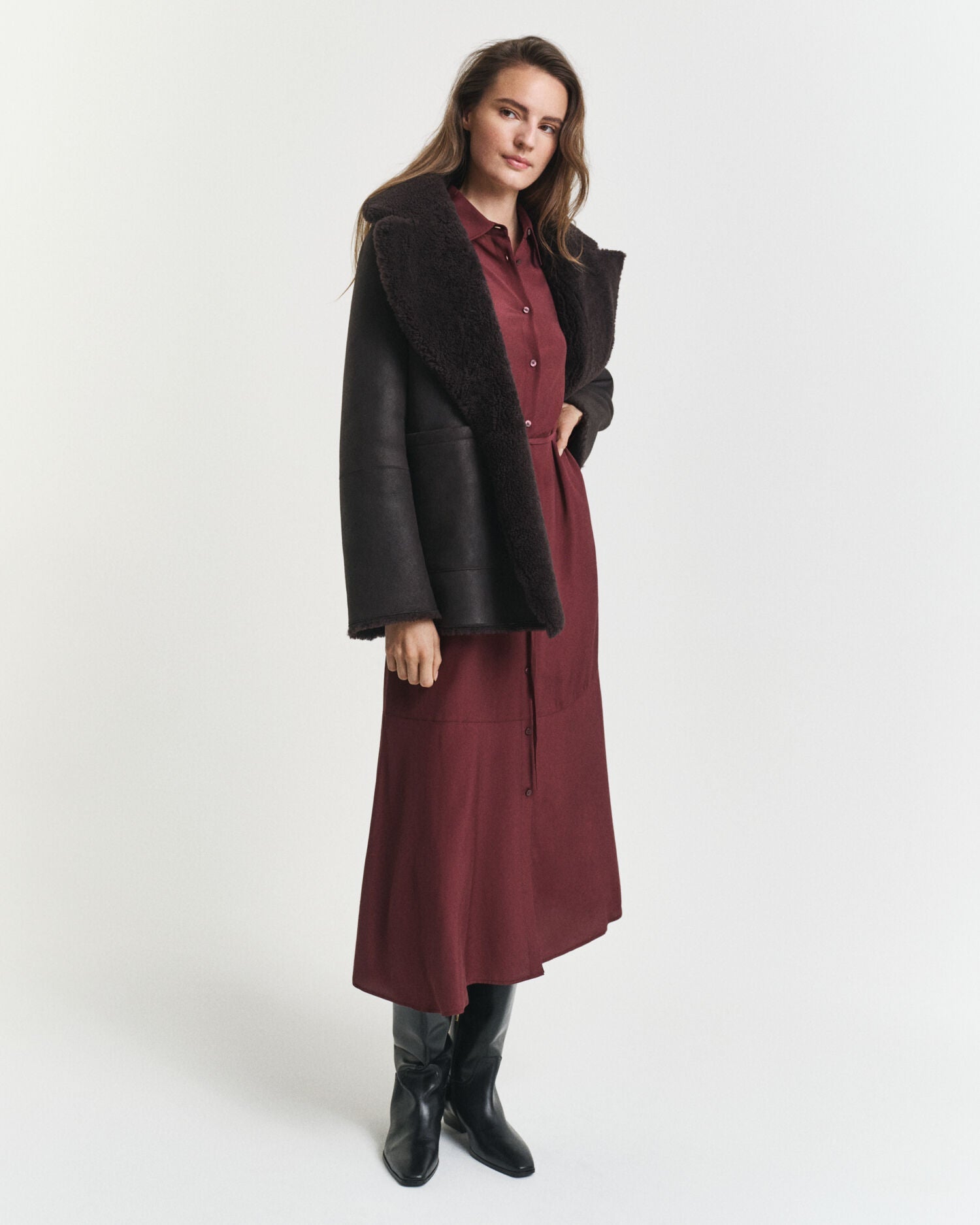 Midi Viscose Shirt Dress