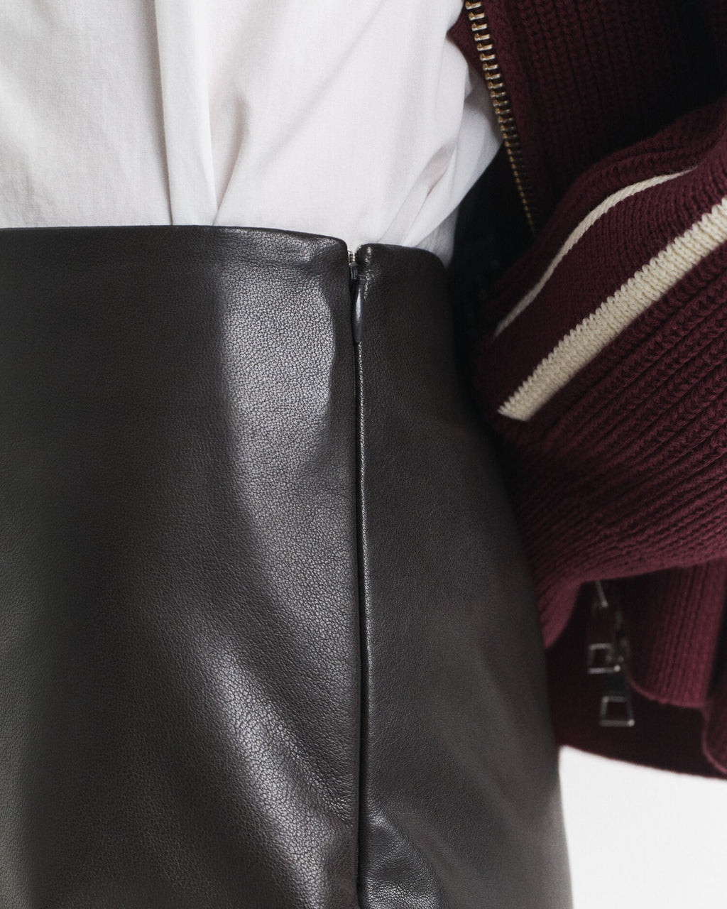 Leather Midi Pencil Skirt