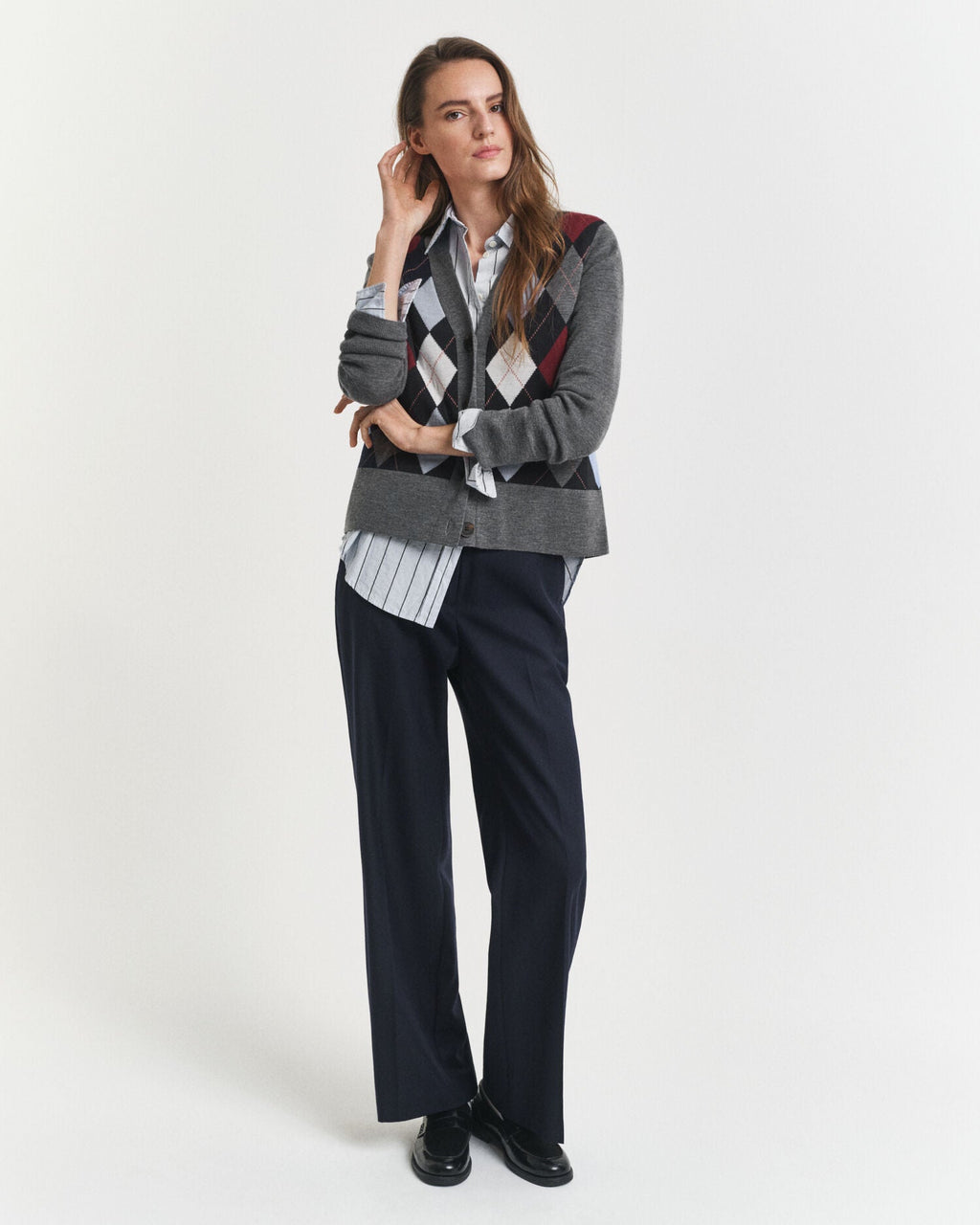 Argyle V-Neck Cardigan