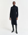 Knit Detail Turtleneck Dress