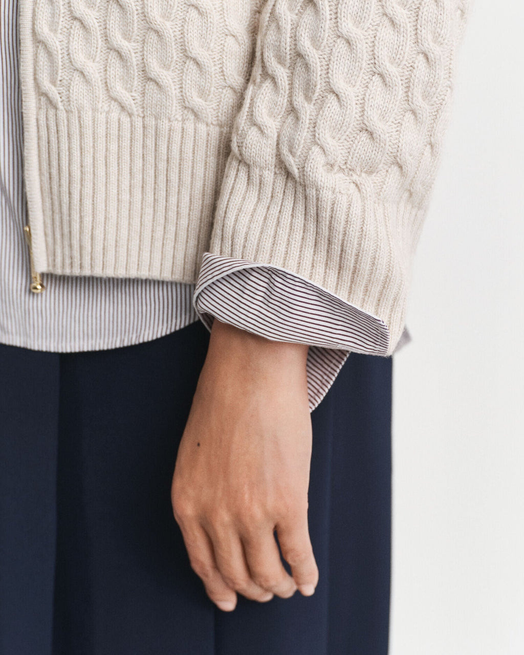 Cable Knit Zip Cardigan