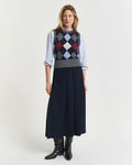 Wide Pleated Midi Skirt
