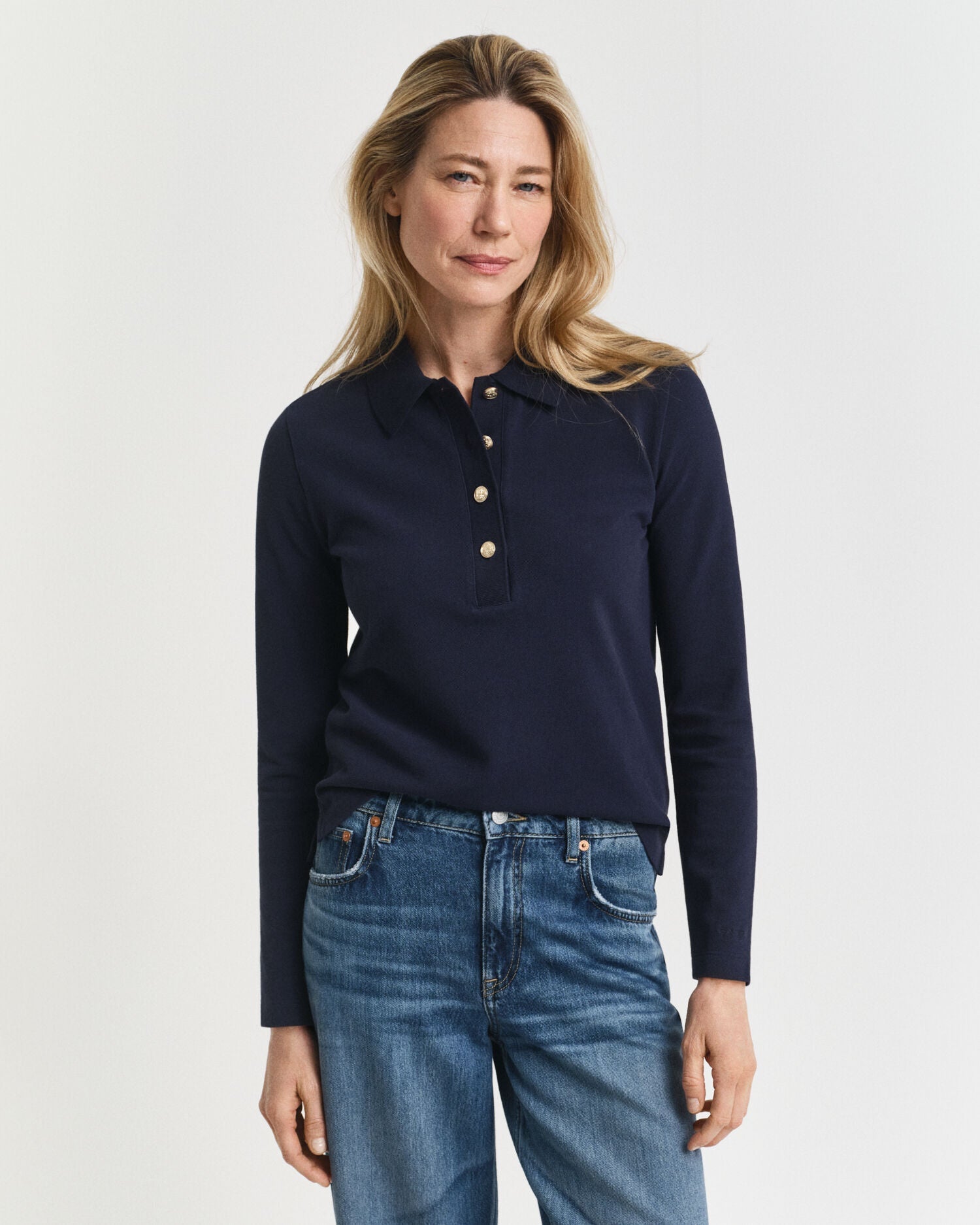 Long Sleeve Pique Polo Shirt