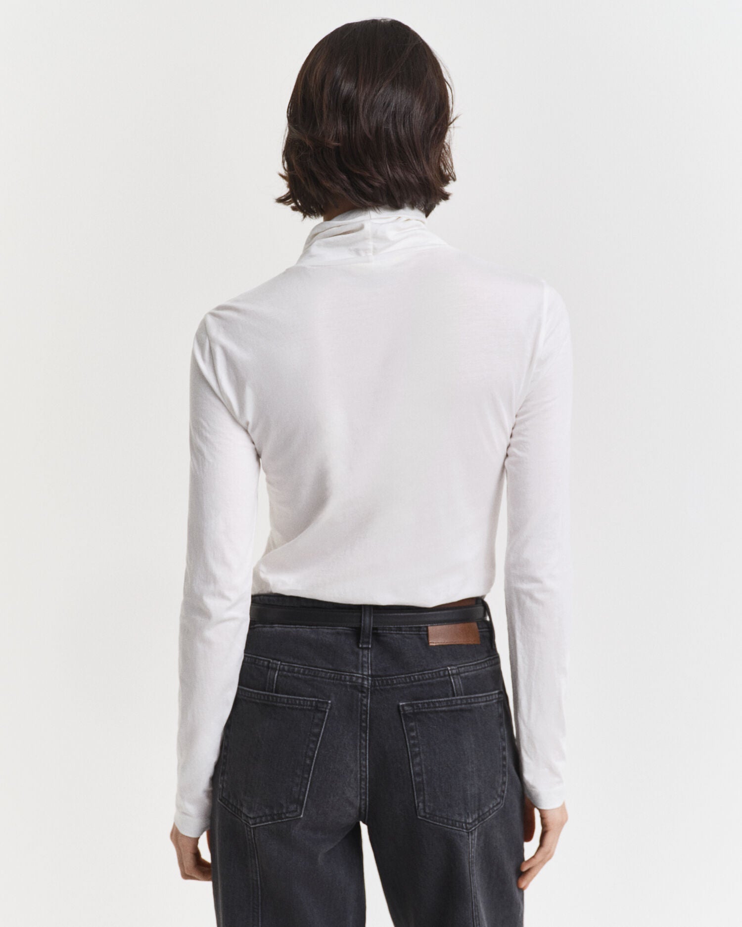 Lightweight Cotton Turtleneck Top