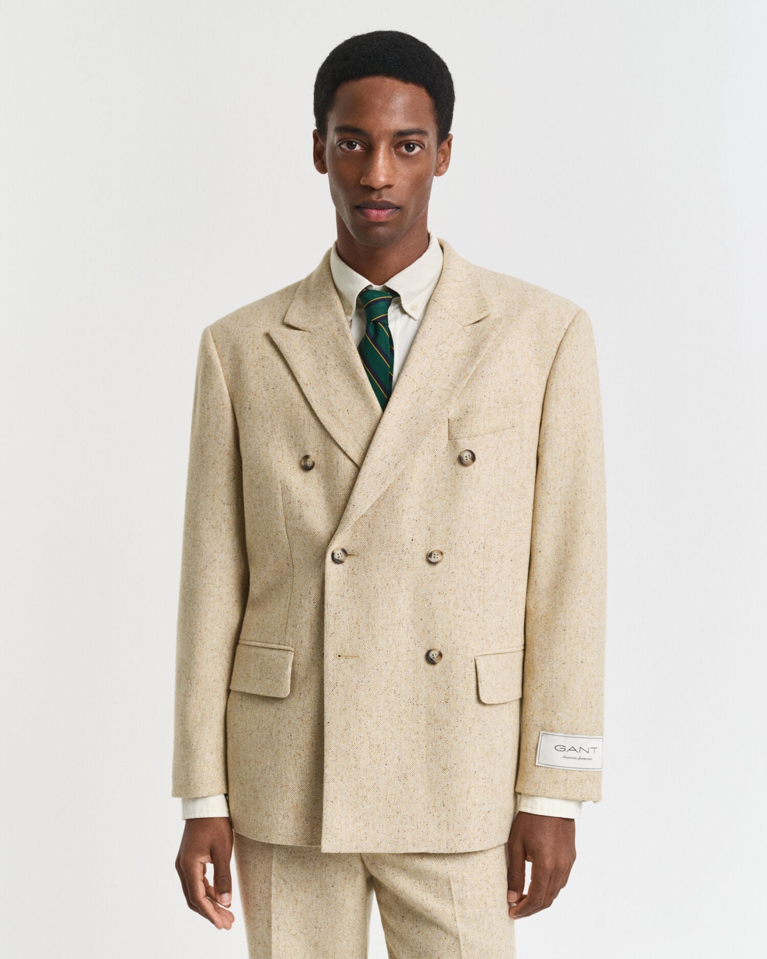 Relaxed Fit Nepps Herringbone Suit Jacket