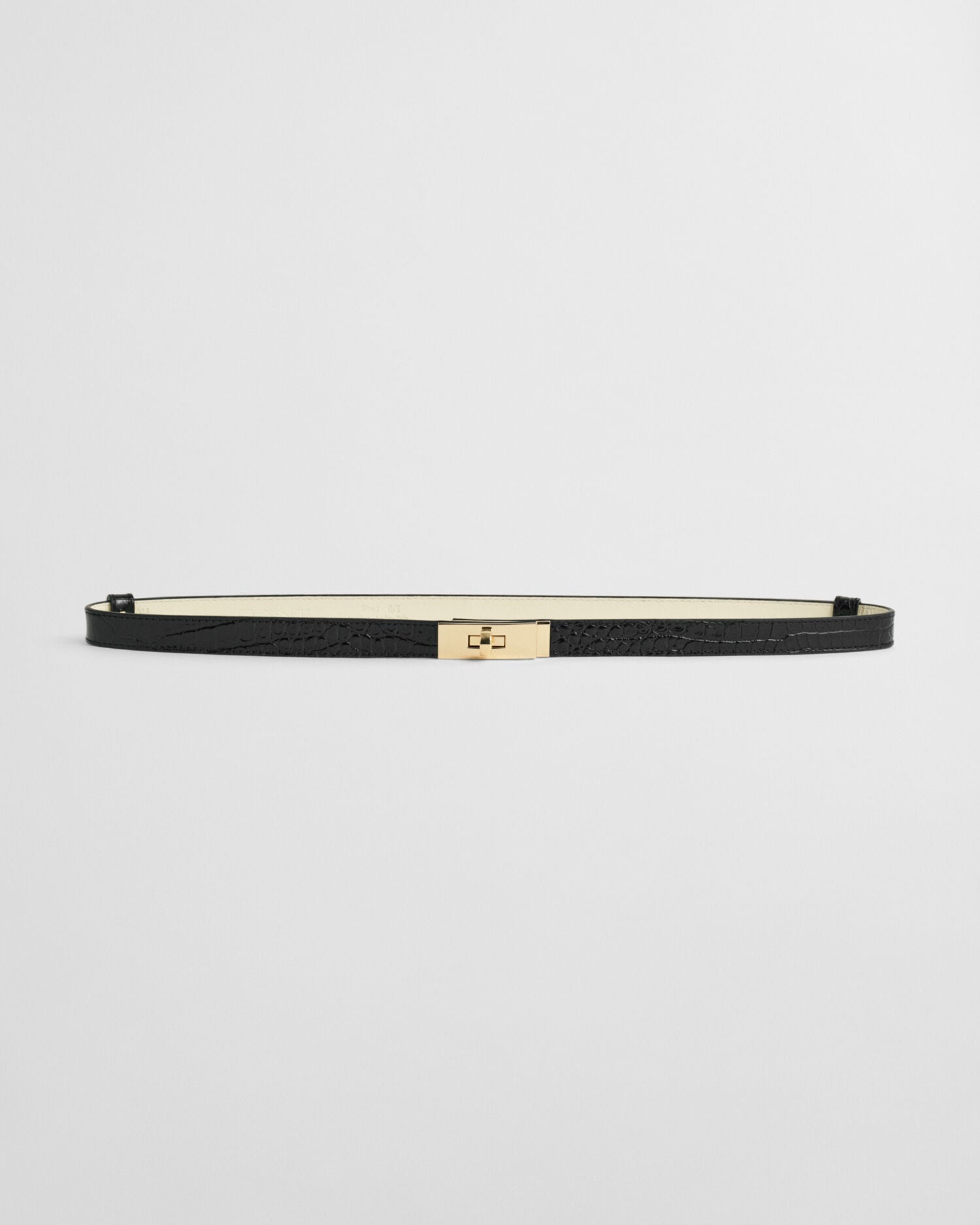 Turn-Lock Buckle Croc Effect Belt