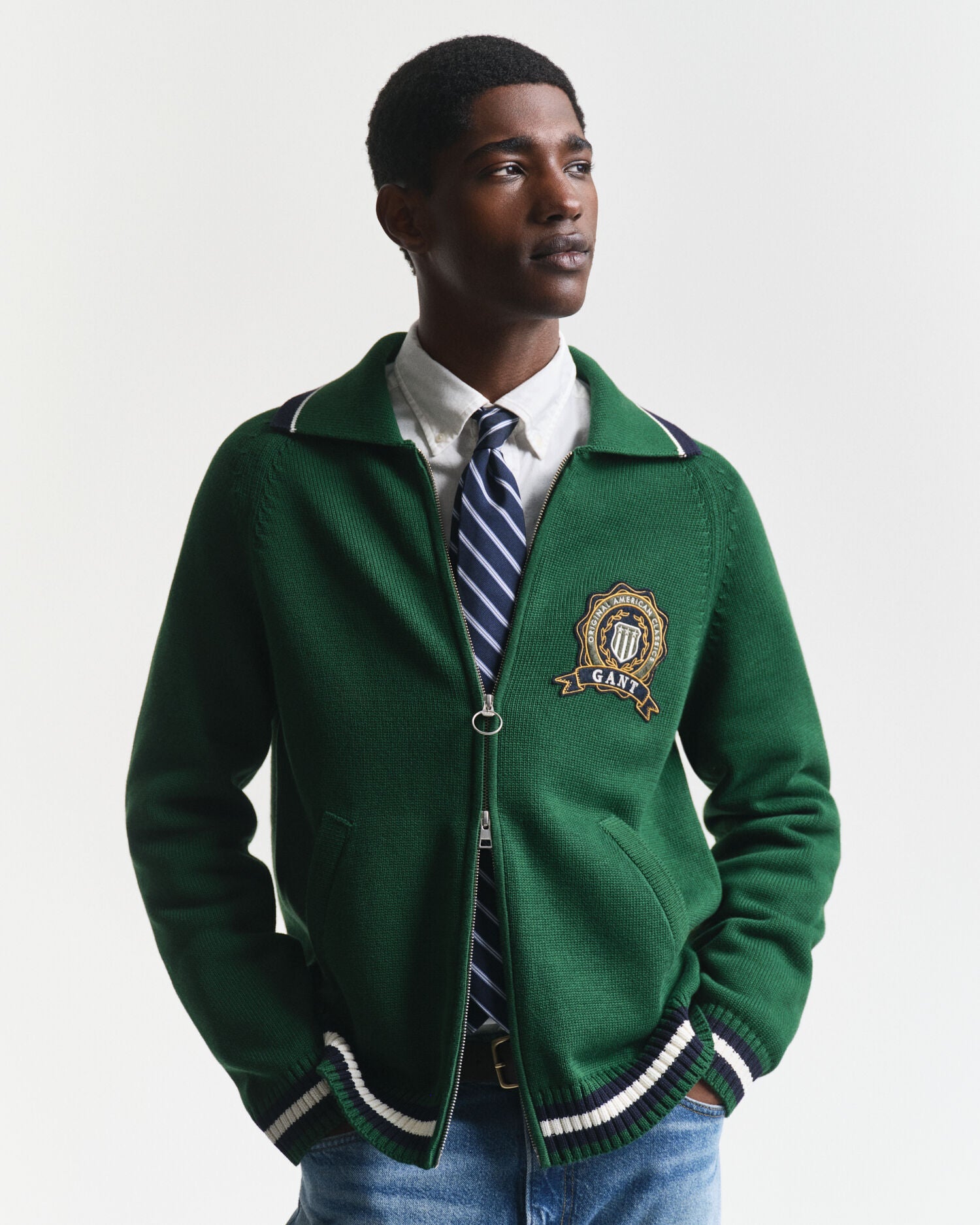 1949 Graphic Zipped Cardigan