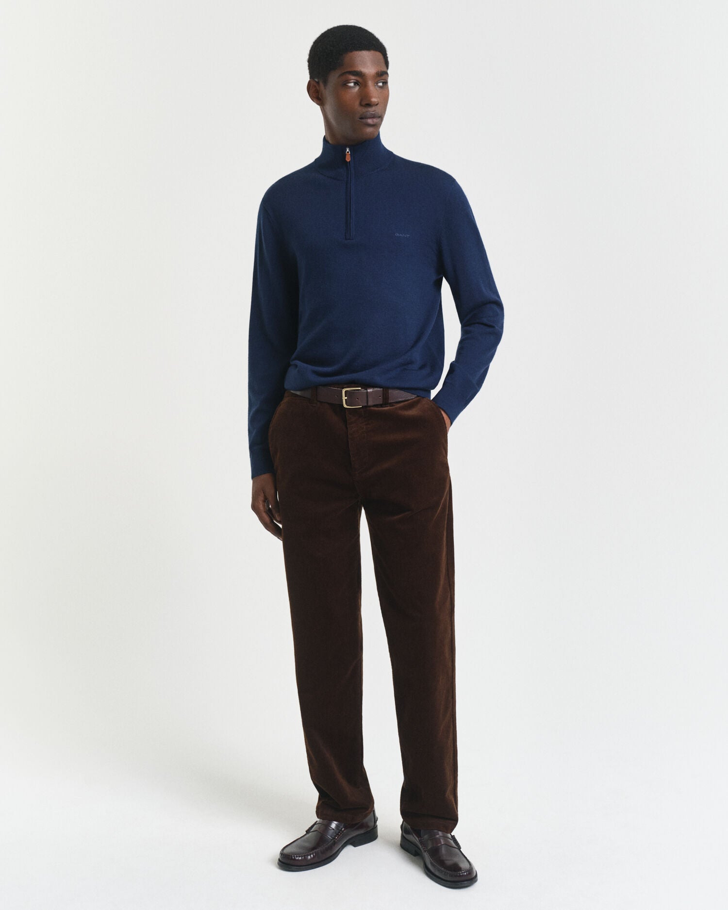 Extra Fine Merino Wool Half-Zip Sweater