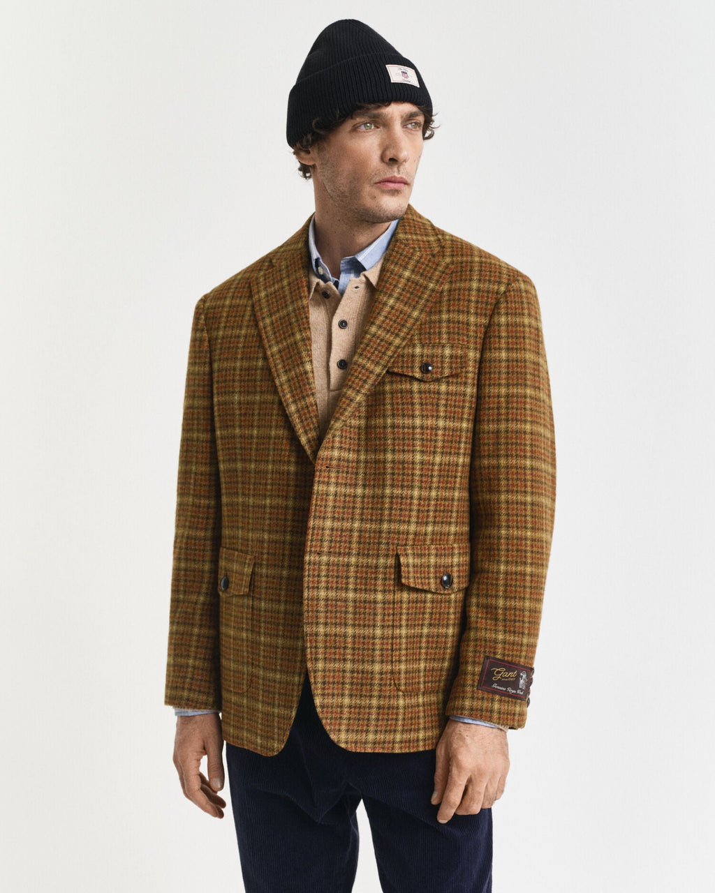 Relaxed Fit Checked Tweed Blazer