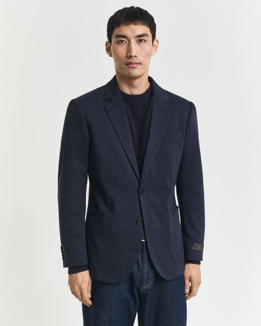 Slim Fit Two-Toned Jersey Pique Blazer