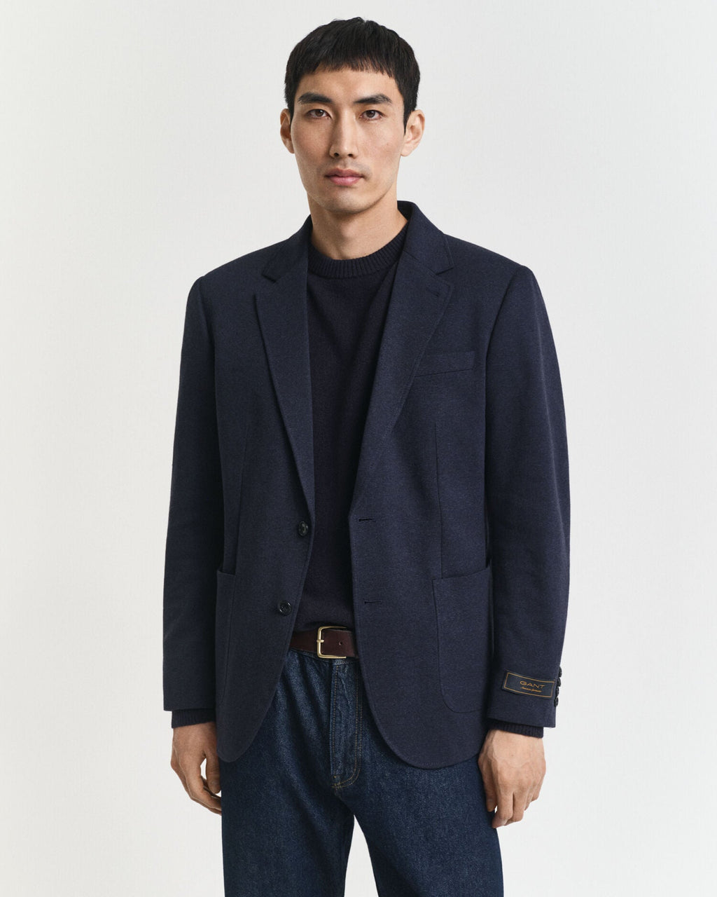 Slim Fit Two-Toned Jersey Pique Blazer