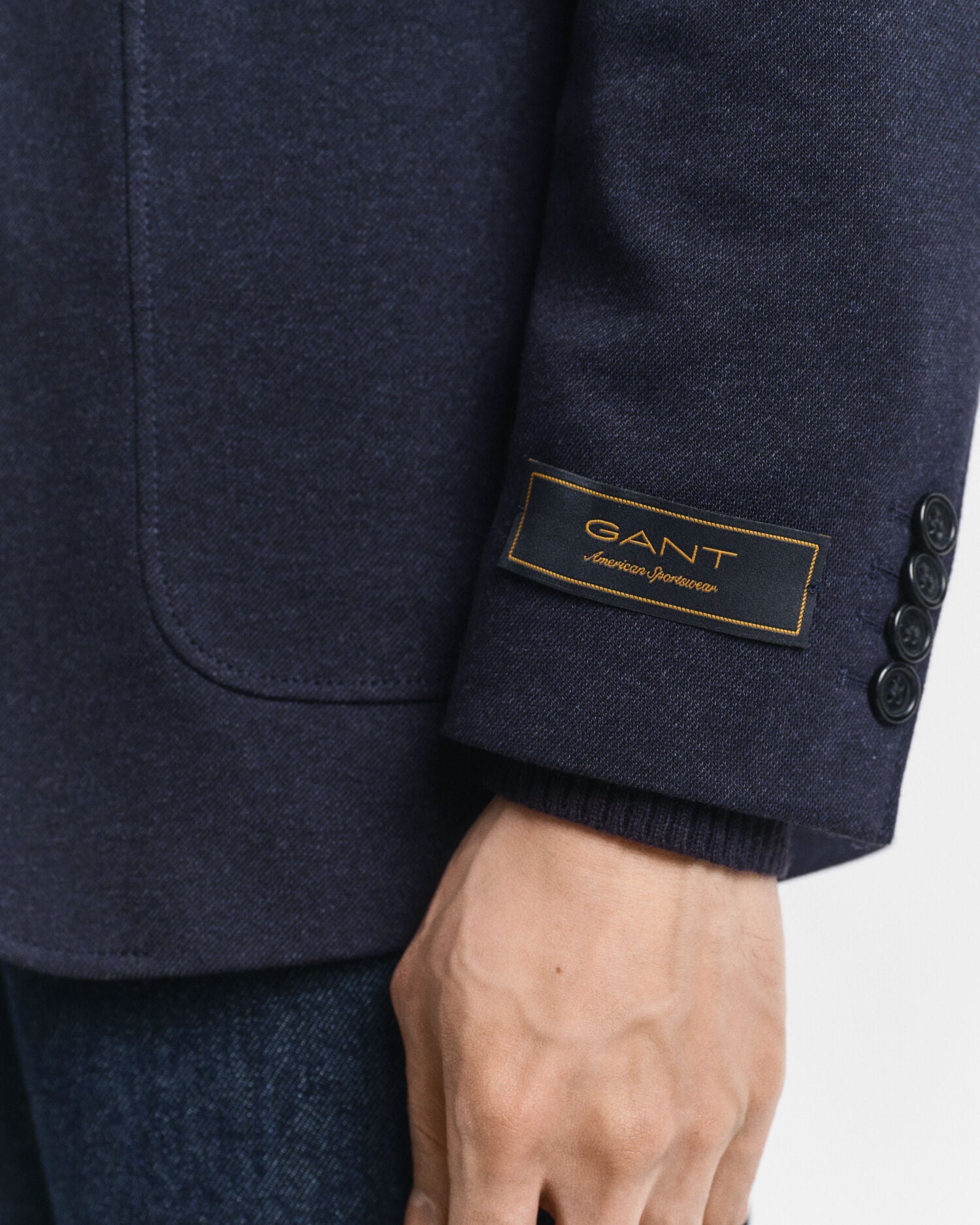 Slim Fit Two-Toned Jersey Pique Blazer