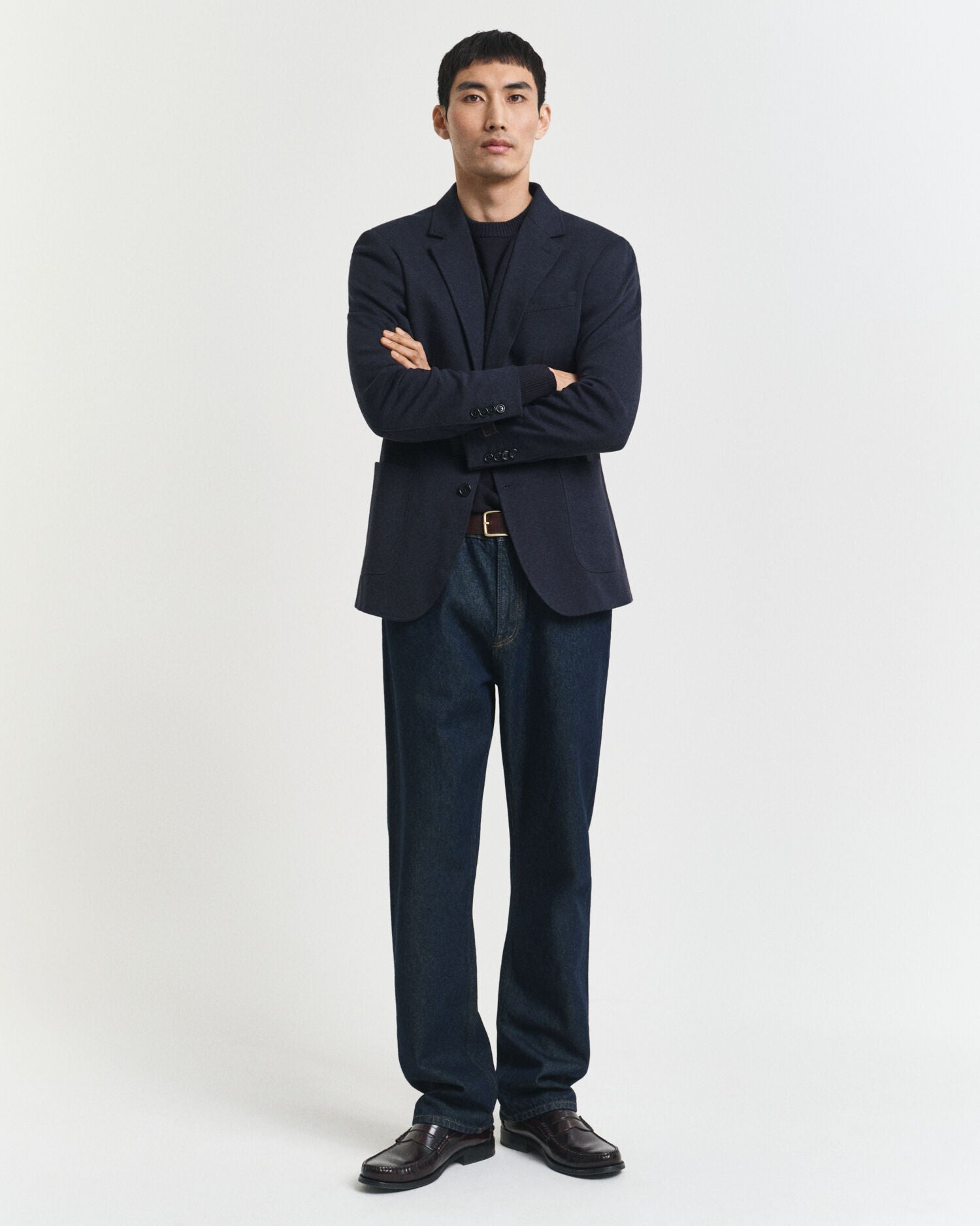 Slim Fit Two-Toned Jersey Pique Blazer