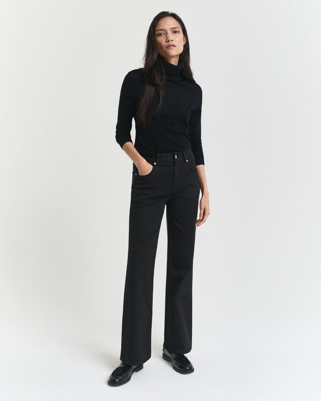 Slim Fit Flared Black Jeans
