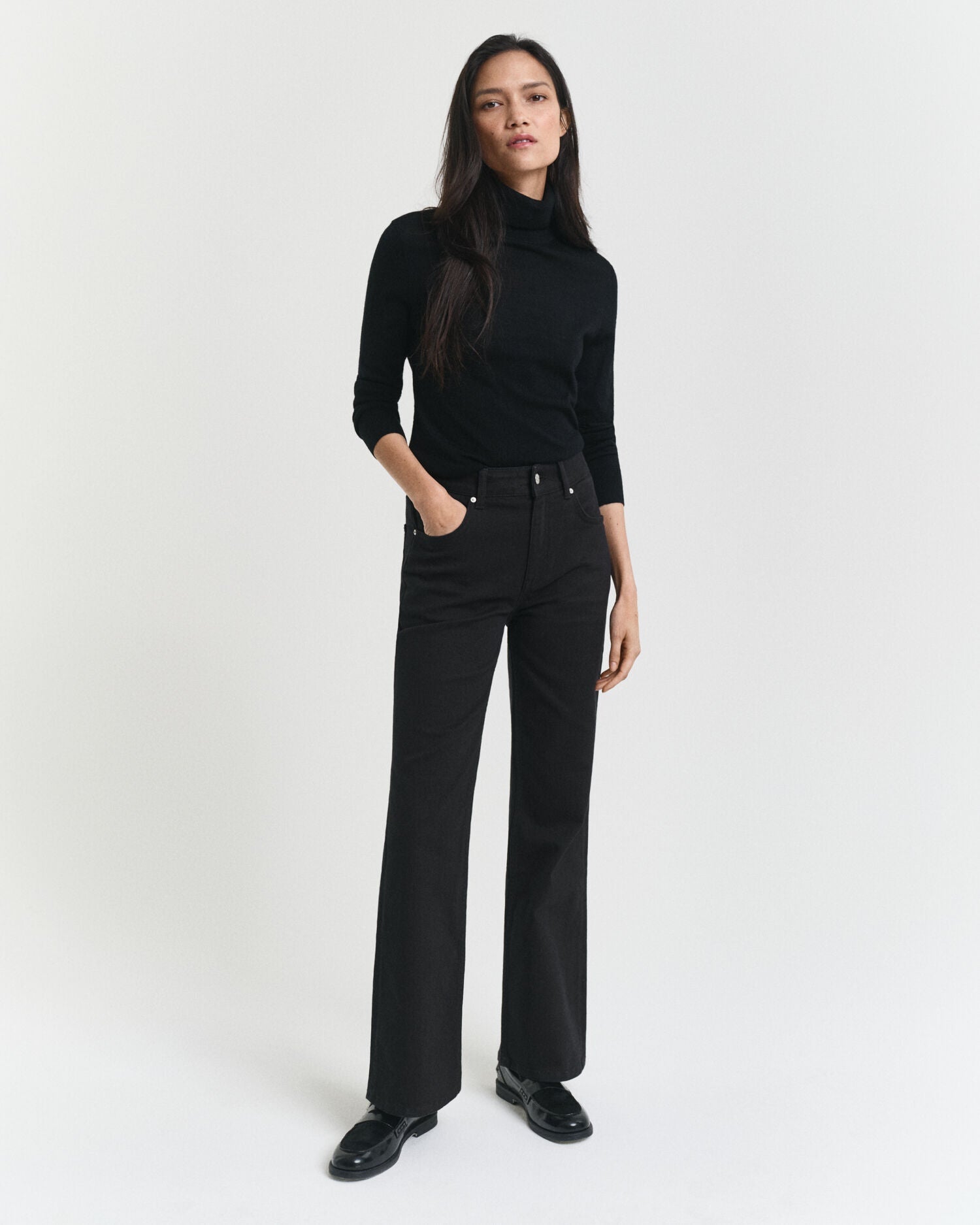 Slim Fit Flared Black Jeans