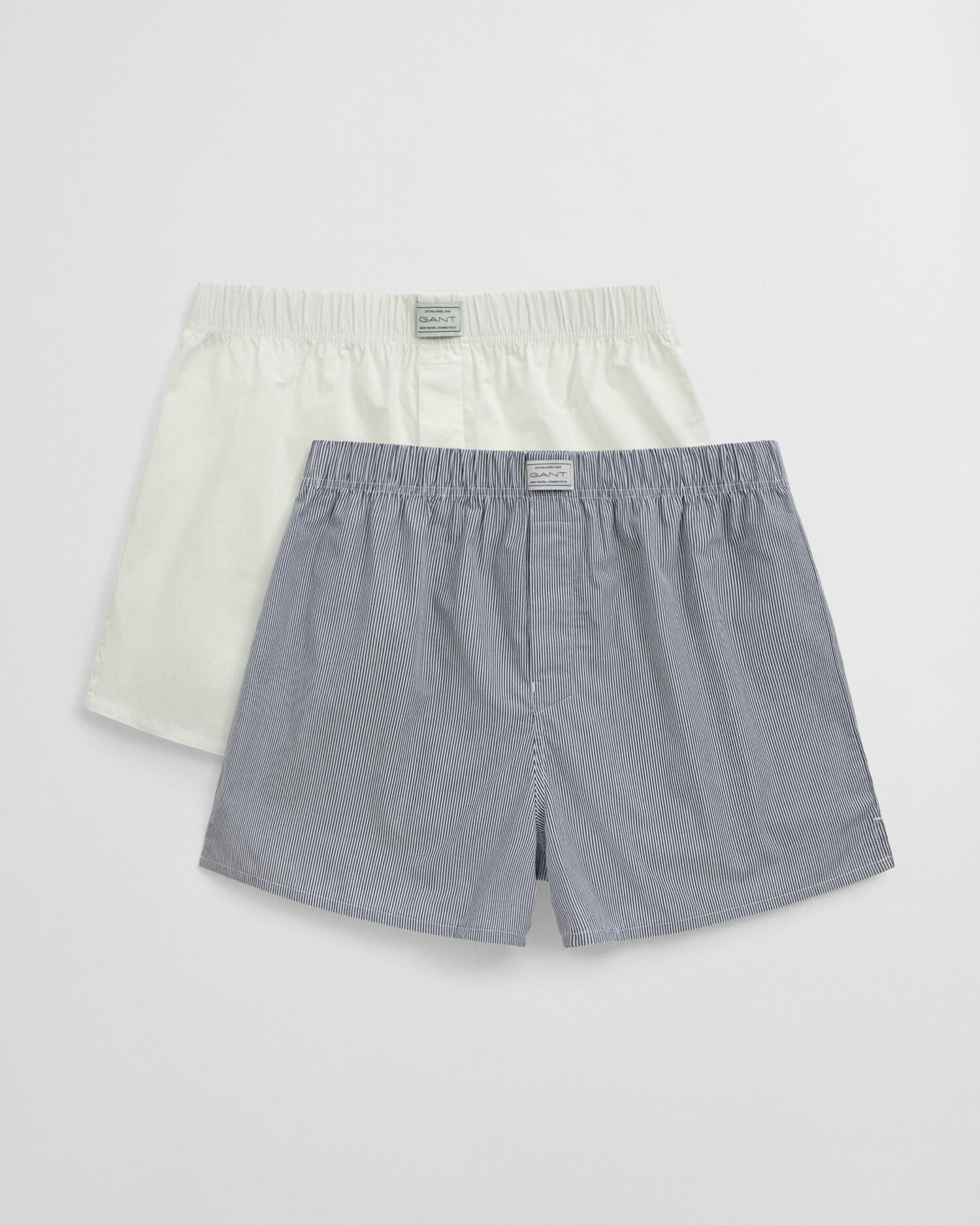 2-Pack Stripe & Solid Boxer Shorts