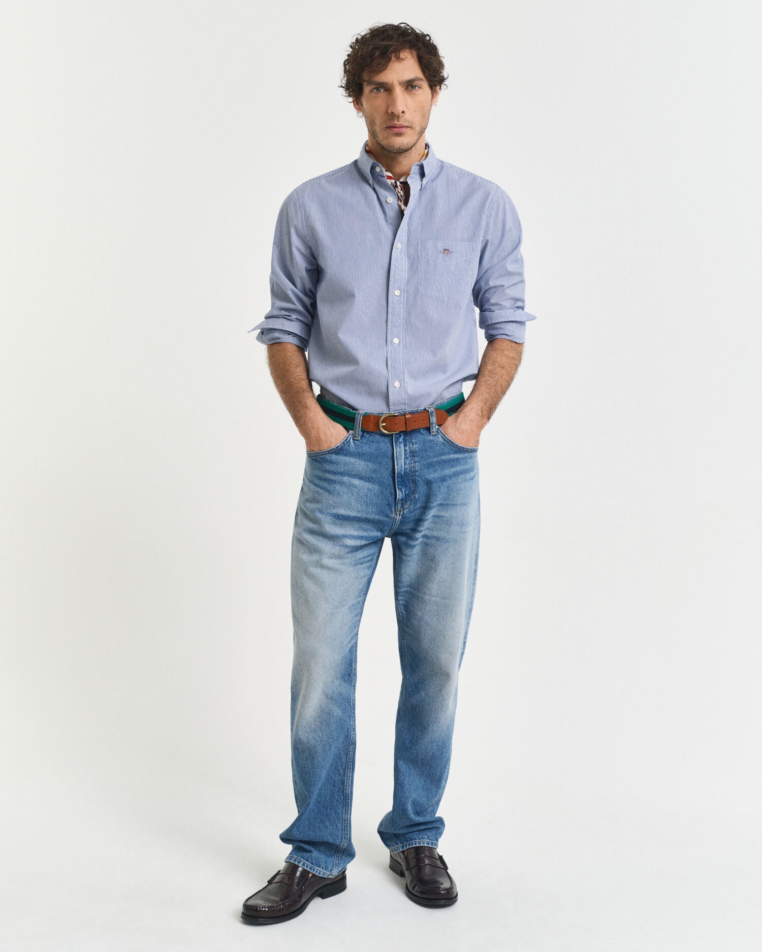 Regular Fit Classic Banker Stripe Poplin Shirt