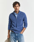 Cotton Pique Zip Cardigan